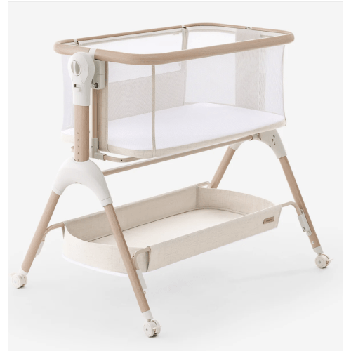 HARPPA Cuddly Signature | 3-in-1 Rocking Baby Bassinet & Bedside Sleeper with Anti-Reflux Mattress for Newborns | Attaches to Bed, Adjustable Height, Tool-Free Setup, Portable Wheels, CPSC Certified, Gentle Rocking Motion | Ideal for Infants, Safe Co-Slee