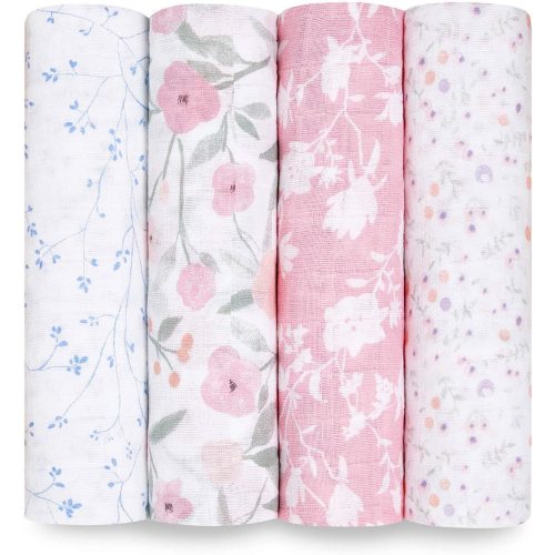 Ma Fleur Organic 4-Pack Muslin Swaddles