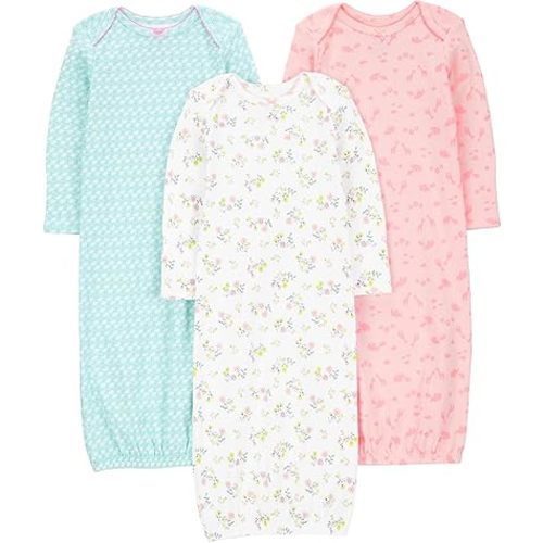 Simple Joys by Carter's Baby Girls' 3-pack Cotton Sleeper Gown