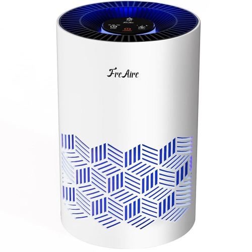 FreAire Air Purifiers for Bedroom Covers Up to 1086 Ft², Air Purifiers for Home, HEPA Air Purifier with RGB Lights, Air Purifier Removes Dust Smoke Pollen Dander Smell, for Home/Pets/Bedroom (White)