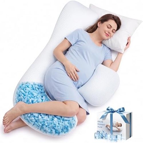 2026 Cooling Pregnancy Pillow, Adjustable F-Shaped Memory Foam Body Pillow