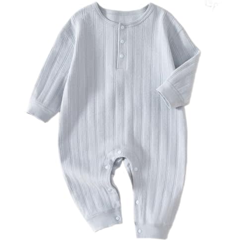 HALQAHA Unisex Newborn Baby Jumpsuit Pure Cotton Long Sleeve Baby Outfit Soft Comfortable Baby Clothes for Boys and Girls