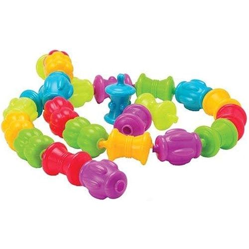 Constructive Playthings Colorful Snap Beads Set for Children and Toddlers Ages 1+, Pop Beads Arts and Craft Developmental Kids STEM Toy Set, Multicolor