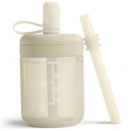 Moonkie Baby Straw cup | Silicone Toddler Sippy Cup Training Cup with Straw Lid | BPA-Free Drop-Proof Baby Cup | Led Weaning | 6 Months+, 5 oz, 1pack