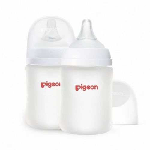 Pigeon Nurture & Nest Silicone Coated Glass Baby Bottles with Nipples - 5 fl oz/2pk