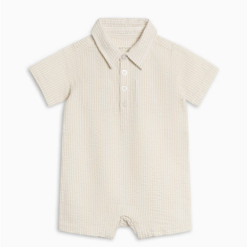 Mato Seersucker Collared Romper