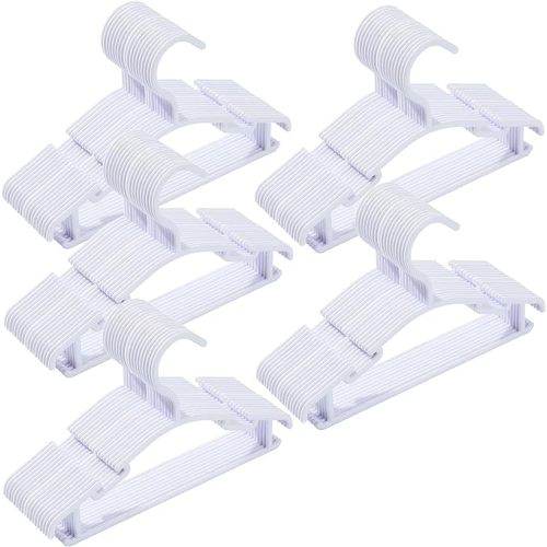 100 Pack White Baby Clothes Hangers,Kids Plastic Hangers for Closet,Toddler,Infant,Child,Newborn's Coat Hangers Ideal for Laundry and Nursery's Everyday Standard Use