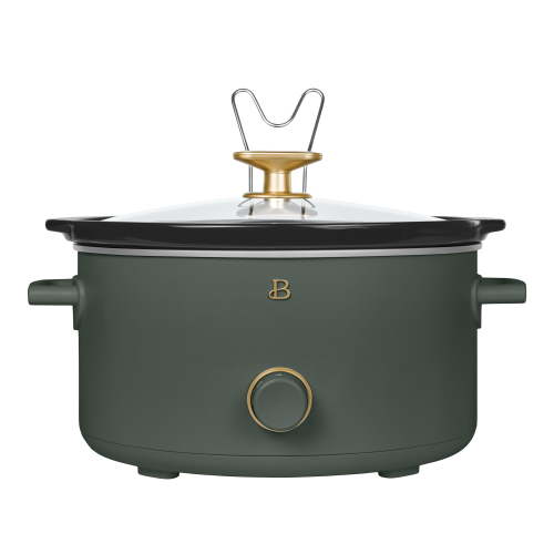 Beautiful 8 Qt Manual Slow Cooker, Thyme Green by Drew Barrymore