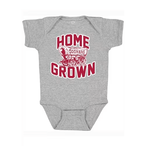Little King Oklahoma Sooners Baby GREY HEATHER Home Grown One Piece - 491655207