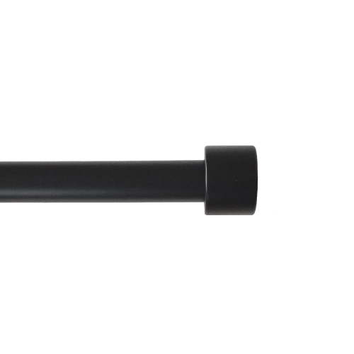 Mainstays 3/4" Matte Black End Cap Adjustable Single Curtain Rod Set, 30”-84"