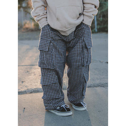 Little Trouble - Plaid Flannel Cozy Cargos