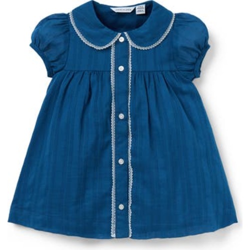 Baby Textured Stripe Collar Dress, 0-3M