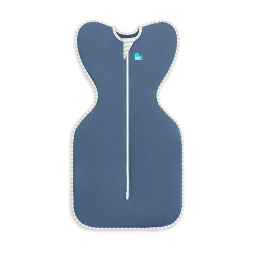 Love to Dream Swaddle Up 2-in-1 Transition Bag | 1.0 TOG, 13-19 lbs, Denim | Sleep Sack with Patented Zip-Off Wings for Arms-Free Transition | Snug Fit & Easy Diaper Changes | Moderate Temps 68-75 F