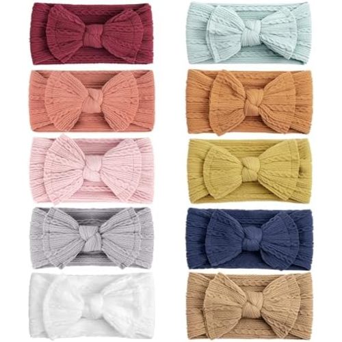 DRESHOW BQUBO Baby Nylon Headbands Hairbands Hair Bow for Girls Newborn Infant Toddlers Hair Accessories