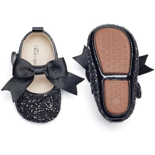 Kiderence Baby Girls Prewalker Mary Jane Flats Bowknot Princess Dress Shoes (Infant/Toddler)