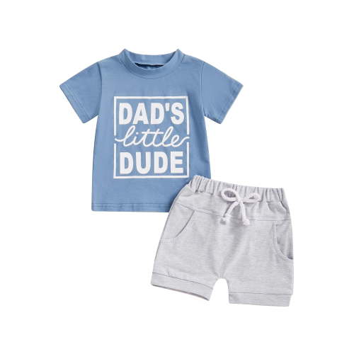 Loicainy Baby Toddler Boys Summer Shorts Set 3 6 12 18 24 Months 2T 3T Boy Clothes Short Sleeve O Neck Letter Print Tops and Solid Color Shorts Outfits