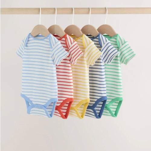 Buy Bright Stripe Short Sleeve Baby Bodysuits 5 Pack from Next USA