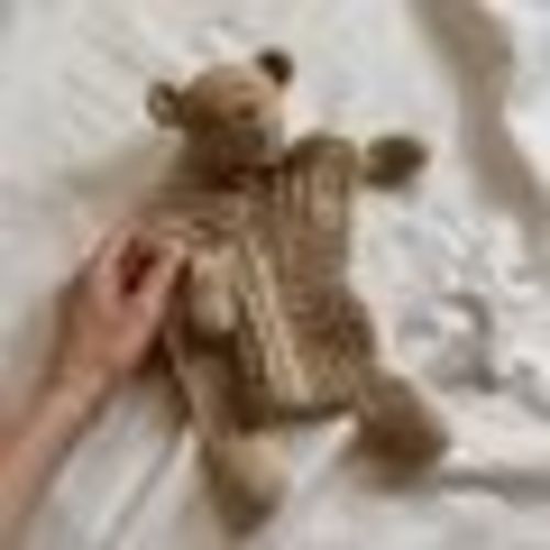 English Crochet Pattern | Sleepy Bear Lovey Security Blanket |  PDF | woodland animal baby shower handmade amigurumi toy newborn nursery
