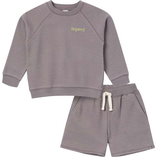 Modern Moments by Gerber Toddler Boy Long Sleeve Top and Short Set, 2-Piece, Sizes 12 Months - 5T