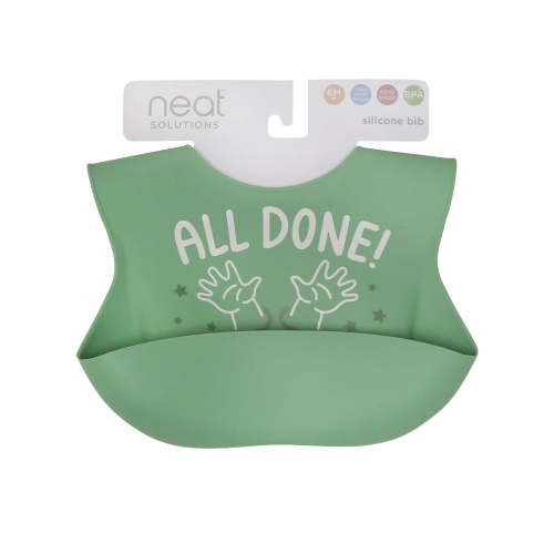 Neat Solutions Silicone "All Done" Saying Infant Unisex Scoop Bib