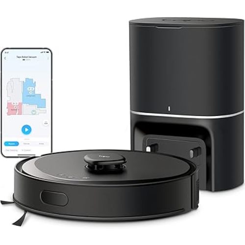 Tapo LiDAR Smart Navigation Robot Vacuum and Mop with Self-Emptying Dock, 5300Pa Max, 97%+ Dust Pickup Rate, Customizable Cleaning, Self-Charging, Compatible with Alexa & Google Home, RV30 Max Plus