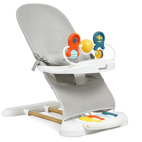 GROWNSY Baby Bouncer with 3 Recline Positions, Bouncer Seat for 0-12 Months