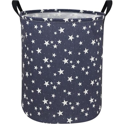 Sanjiaofen Star Laundry Hamper,Kids Laundry Basket CollapsibleBoys and Girls Storage Baskets for Home Decor,Office,Toy Organizer,(Blue Star)