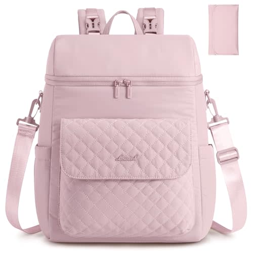 LOVEVOOK Diaper Bag Backpack, 3 in 1 Baby Bag with Changing Pad & Detachable Straps, Large Diaper Backpack for Mom Dad with Stroller Buckles