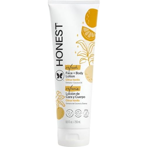 The Honest Company Body Lotion, Citrus Vanilla Refresh, 8.5 fl oz | Face & Body Lotion, 8.5 Fl Oz. Hypoallergenic, Naturally Derived. Gentle For Baby's Sensitive Skin.