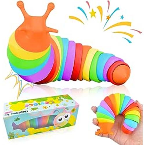Cevioce Fidget Slug Toy, Sensory Slug Fidget Toy for Kids & Adults, 1Pc Cute Autism Sensory Toys for Autistic Children｜Great Birthday Gift for Girls Boys - Exercise Wrist Strength & Stress Relief