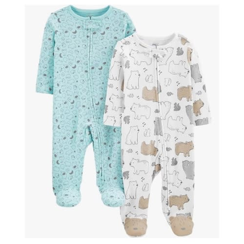 Simple Joys by Carter's Baby Neutral 2-Pack Cotton Footed Sleep and Play