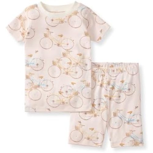 Burt's Bees Baby Baby Girls' Pajamas, Sleeve Tee and Shorts 2-Piece Pj Set, 100% Organic Cotton