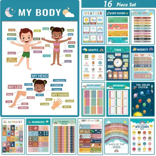 16 Boho Educational Posters for Toddlers - Classroom and Teacher - TikTok Shop