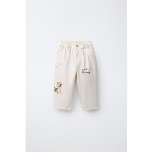 EMBROIDERED TOY STORY © DISNEY PIXAR TWILL PANTS - Ecru | ZARA United States