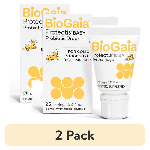(2 pack) BioGaia Baby Probiotic Drops | Ease Crying, Fussing, Colic, Gas & Tummy Issues | Allergen Free