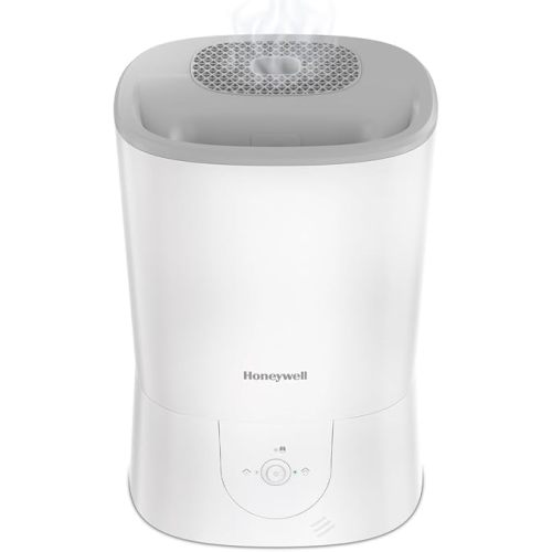 Honeywell HWM440WC Top Fill Easy to Care Warm Mist Humidifier, White, with Essential Oil Cup, Auto Shut-off, Warm Visible Mist, Large Room