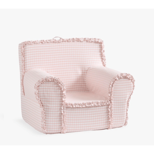 Kids Anywhere Chair, Sepia Rose Ruffle Gingham | Pottery Barn Kids