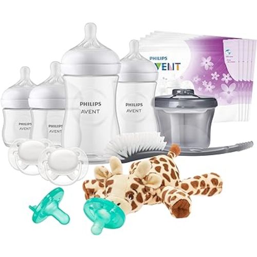 Philips AVENT Natural Baby Bottle with Natural Response Nipple, Essentials Baby Gift Set, SCD839/02