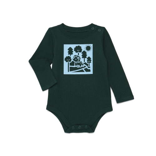 Garanimals Baby Boy Graphic Thermal Bodysuit with Long Sleeves, Sizes 0M-24M