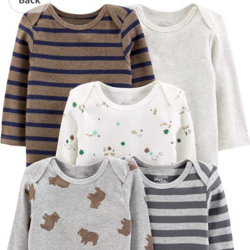 Simple Joys by Carter's Baby Boys Long-Sleeve Bodysuit Pack of 5Bodysuit
