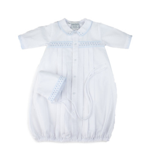 Boys Dot Embroidered Take Me Home Gown with Hat I Feltman Brothers