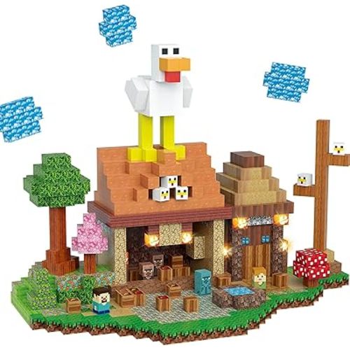 Magnetic Blocks Toy Building Set for Kids 3+, Light Up Magnetic Building Blocks, 3D Construction Build Toys STEM Sensory Magnet Cubes Christmas Birthday Present