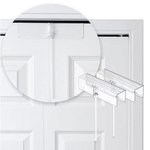 (2- Pack) - Safety Innovations Bi-fold Door Lock - Closet Protection Child and Pet Proof Bi-fold Door Lock - Tool-Free Installation - Unbreakable Clear Polycarbonate - for 1 3/8" Thick Wood Doors
