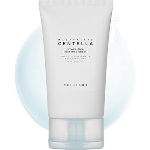 SKIN1004 Hyalu-Cica Moisture Cream, 2.53 fl oz, 75ml, Korean Face Hyaluronic Acid & Centella Moisturiser, Face Cream for Deep Hydration, Lightweight Gel Cream, Long Lasting Moisture, Korean Skin Care