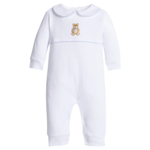 Crochet Playsuit in Blue Teddy Bear | Over The Moon