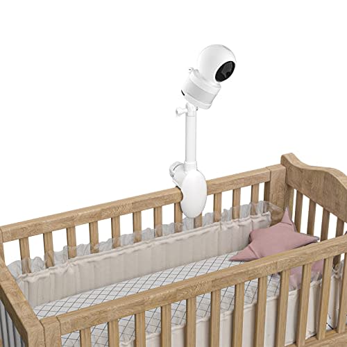 Baby Monitor Crib Clip Mount for VTech VM5463/ RM5764HD/ RM5764-2HD/ RM5864HD /RM5864-2HD /RM7764HD/ RM7764-2HD/BM3800/BM4700/ BM5600/ BM5700 Without Tools or Wall Damage-White