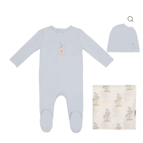 Minilabel Waterprint Carousel Layette Set - Blue
