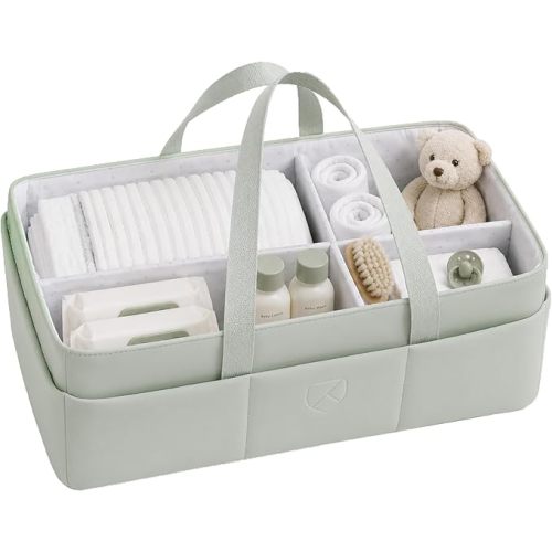 Koala Babycare Baby Diaper Caddy Organizer - Large Portable Nursery Storage Baby Basket with Handles for Newborn Essentials, Diapers, Wipes - Changing Table Caddy Organizer for Boy & Girl