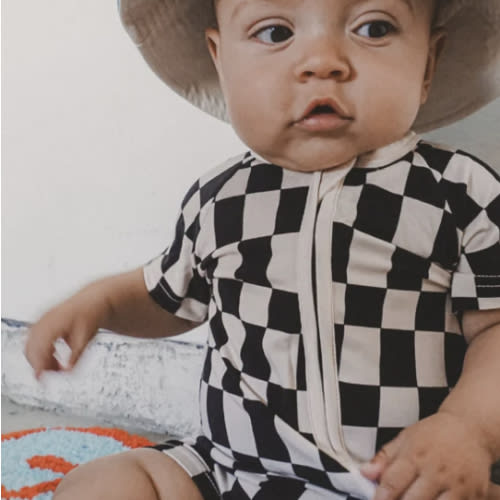 Little Trouble PUNK Bamboo Jammies | Little Trouble- Checker