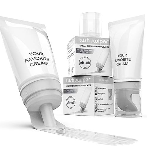 Eli & Ali Tush Swiper - Diaper Rash Cream & Butt Paste Applicator - Universal Fit for Most Diaper Creams | Mess-Free & Hygienic Alternative to Cream Spatula - Carry Less Baby Gear - Grey, 2 Pack